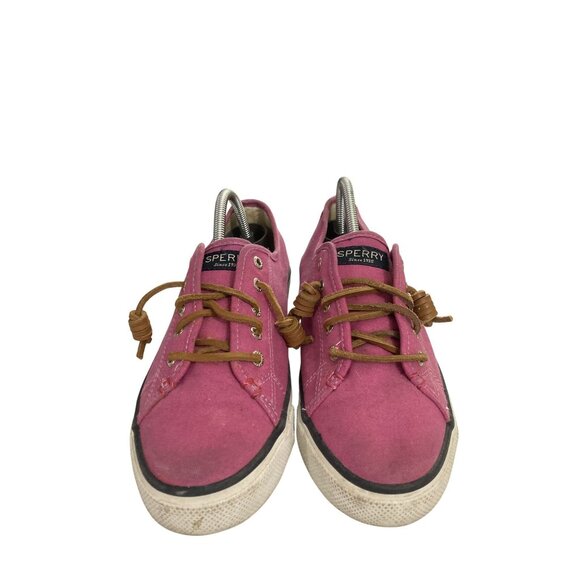 Sperry Womens size 8M Pink Canvas Lace-Up Sneakers shoes - Picture 2 of 8